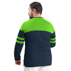 Seattle Seahawks G-III Sports by Carl Banks Adaptive Outlast Long Sleeve T-Shirt College Navy/Neon Green | NFL