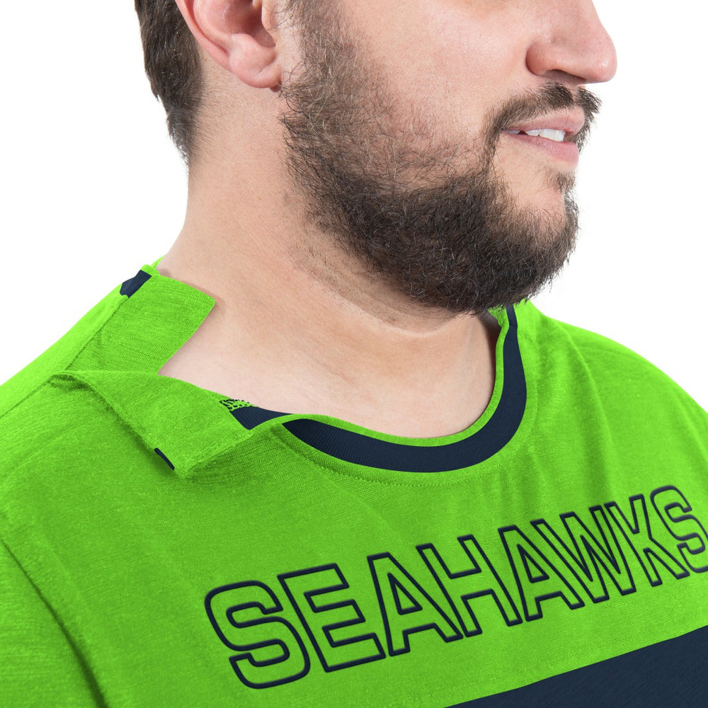 Seattle Seahawks G-III Sports by Carl Banks Adaptive Outlast Long Sleeve T-Shirt College Navy/Neon Green | NFL
