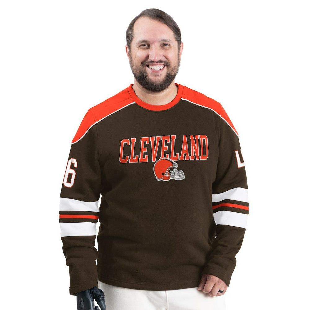 Cleveland Browns G-III Sports by Carl Banks Adaptive Lord Stanley Crewneck Sweatshirt Brown | NFL