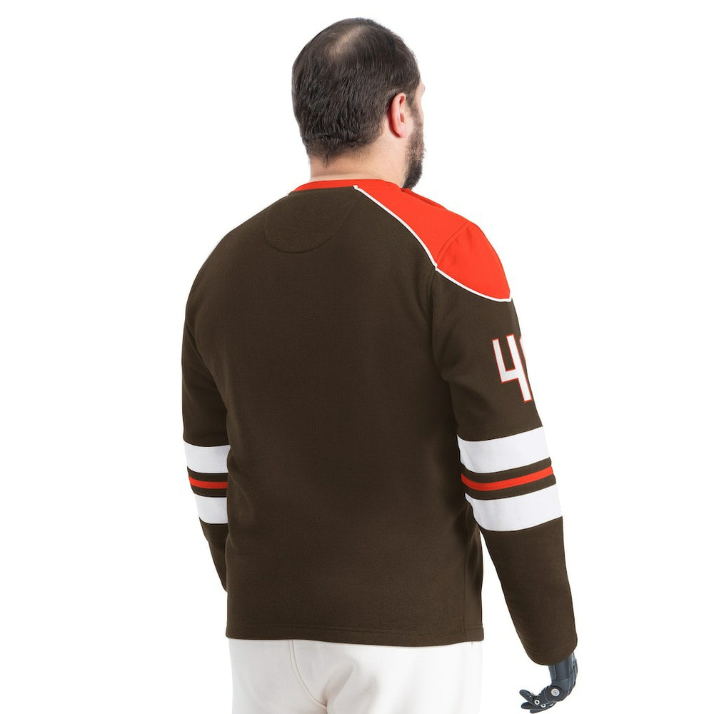 Cleveland Browns G-III Sports by Carl Banks Adaptive Lord Stanley Crewneck Sweatshirt Brown | NFL