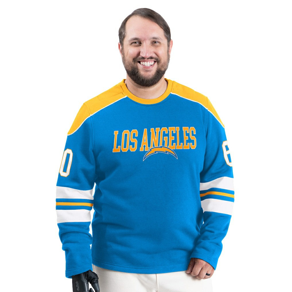Los Angeles Chargers G-III Sports by Carl Banks Adaptive Lord Stanley Crewneck Sweatshirt Powder Blue | NFL