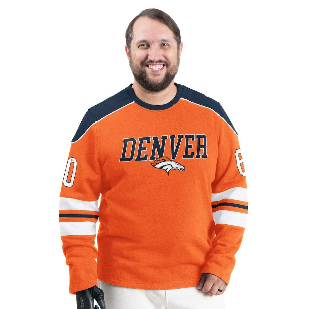 Denver Broncos G-III Sports by Carl Banks Adaptive Lord Stanley Crewneck Sweatshirt Orange | NFL