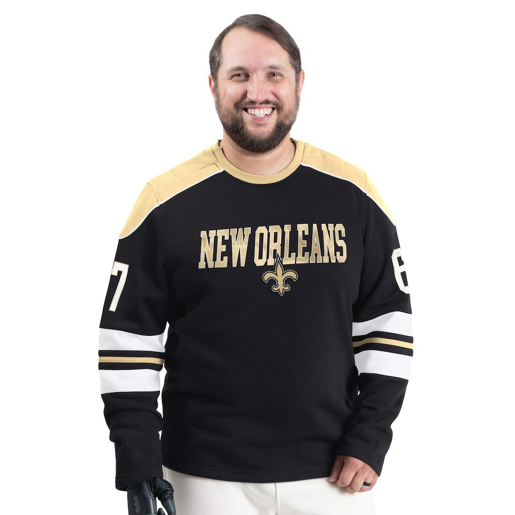 New Orleans Saints G-III Sports by Carl Banks Adaptive Lord Stanley Crewneck Sweatshirt Black | NFL