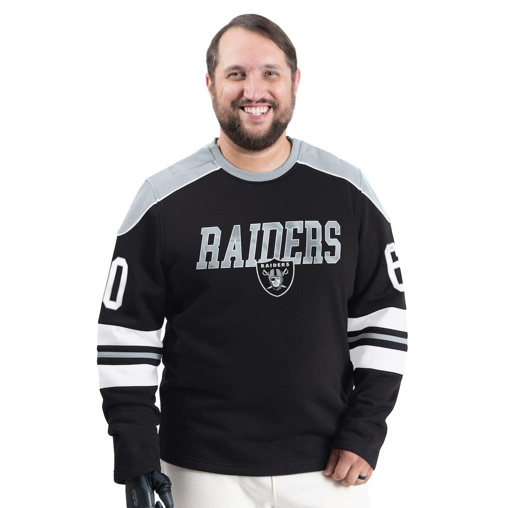 Las Vegas Raiders G-III Sports by Carl Banks Adaptive Lord Stanley Crewneck Sweatshirt Black | NFL