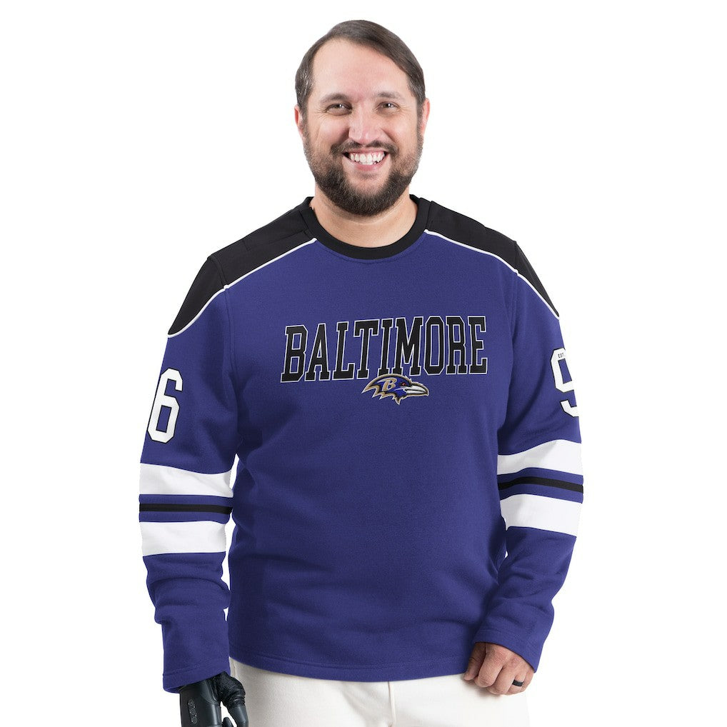 Baltimore Ravens G-III Sports by Carl Banks Adaptive Lord Stanley Crewneck Sweatshirt Purple | NFL
