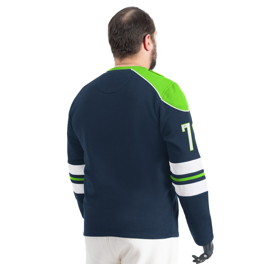 Seattle Seahawks G-III Sports by Carl Banks Adaptive Lord Stanley Crewneck Sweatshirt College Navy | NFL