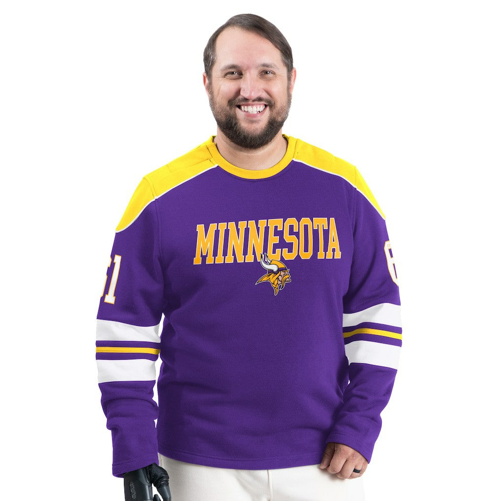 Minnesota Vikings G-III Sports by Carl Banks Adaptive Lord Stanley Crewneck Sweatshirt Purple | NFL
