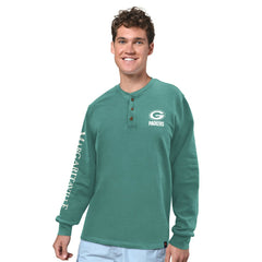 Green Bay Packers Margaritaville Five O'Clock Henley Long Sleeve T-Shirt Green | NFL