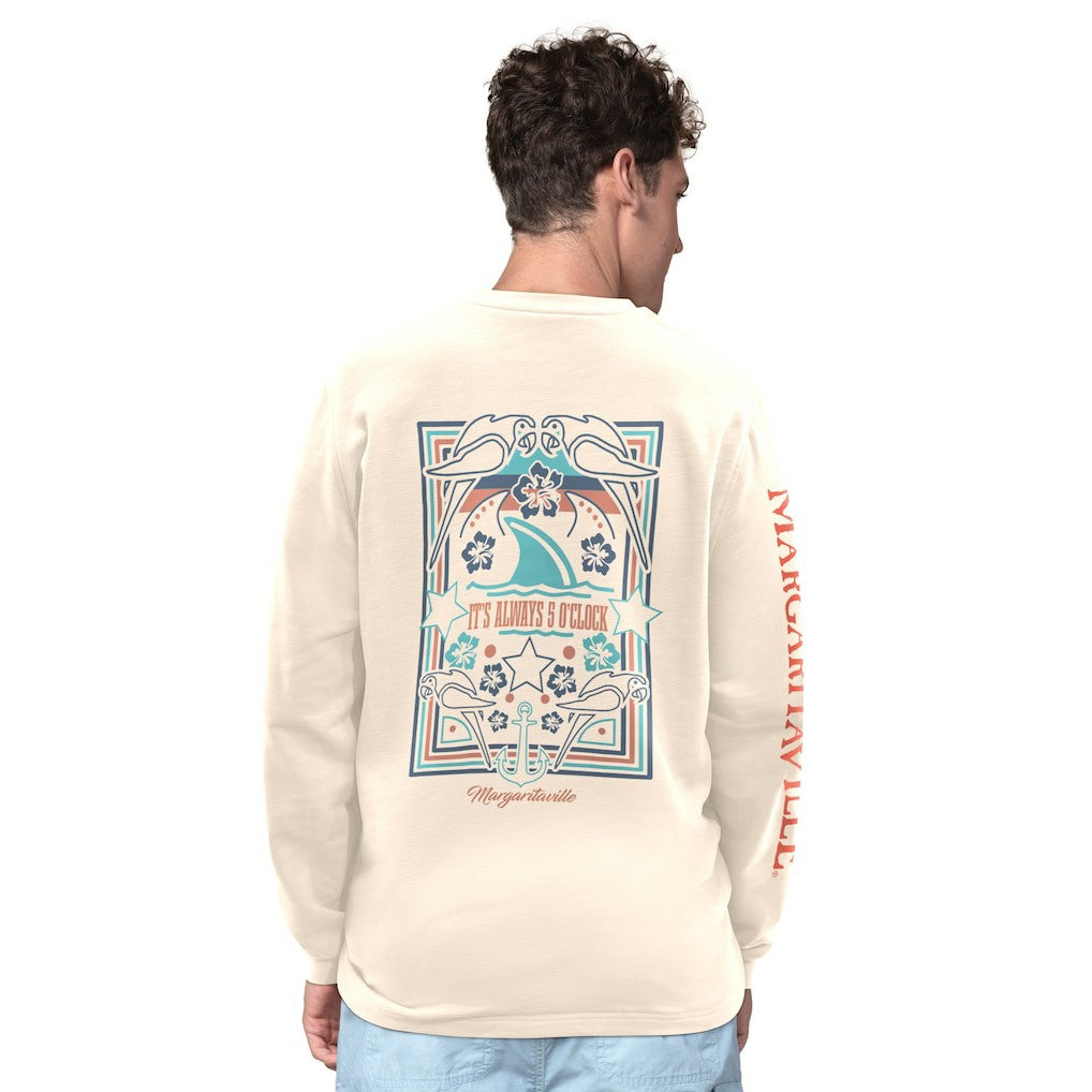 Washington Commanders Margaritaville Five O'Clock Henley Long Sleeve T-Shirt Cream | NFL