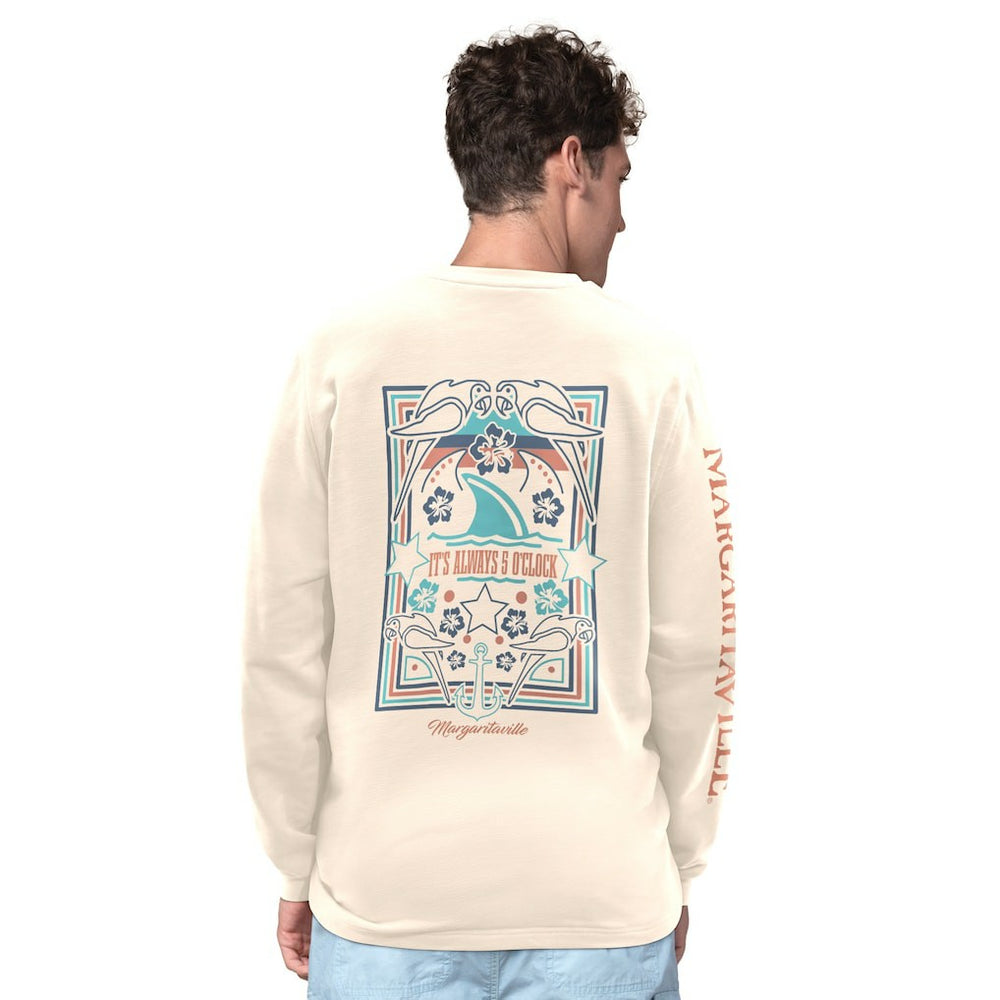 Las Vegas Raiders Margaritaville Five O'Clock Henley Long Sleeve T-Shirt Cream | NFL
