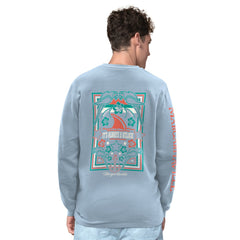 New York Giants Margaritaville Five O'Clock Henley Long Sleeve T-Shirt Light Blue | NFL