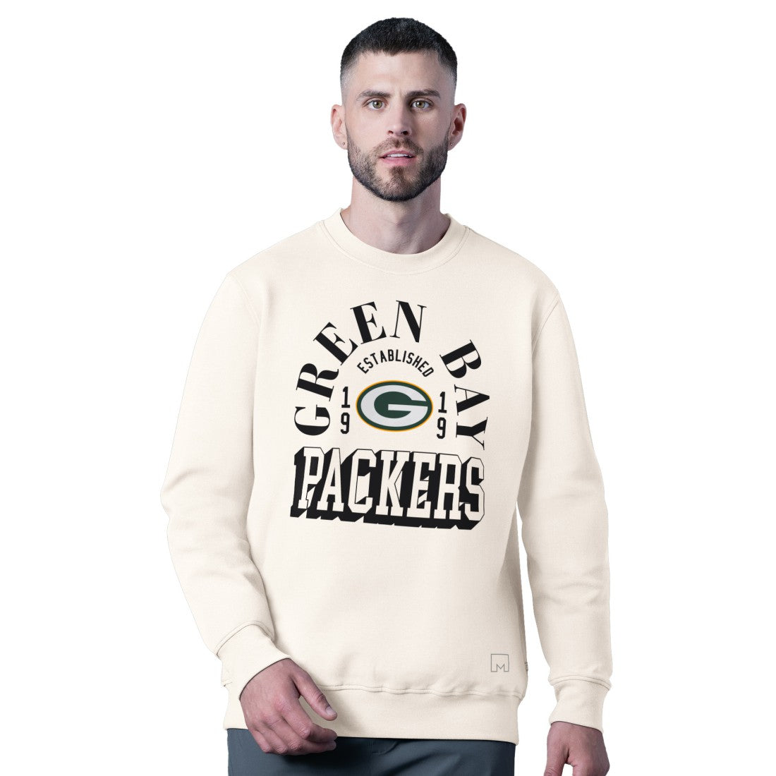 Green Bay Packers MSX by Michael Strahan Whiteout Tri-Blend Sweatshirt White | NFL
