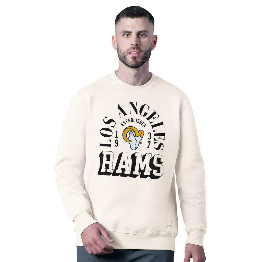 Los Angeles Rams MSX by Michael Strahan Whiteout Tri-Blend Sweatshirt White | NFL