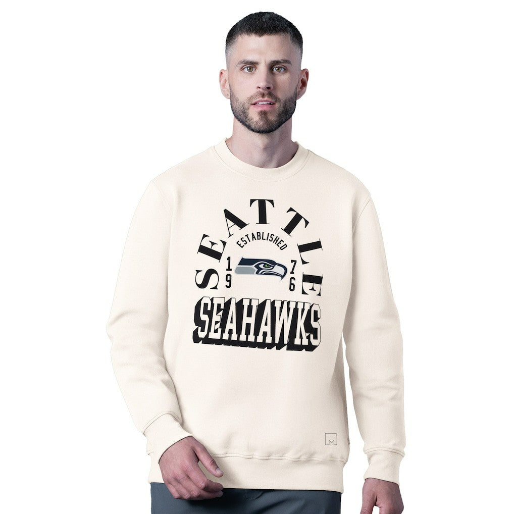 Seattle Seahawks MSX by Michael Strahan Whiteout Tri-Blend Sweatshirt White | NFL