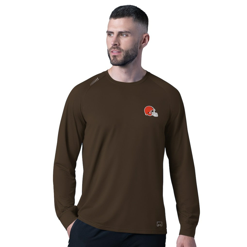 Cleveland Browns MSX by Michael Strahan Forward Long-Sleeve T-Shirt Brown | NFL
