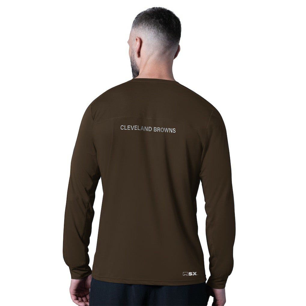 Cleveland Browns MSX by Michael Strahan Forward Long-Sleeve T-Shirt Brown | NFL
