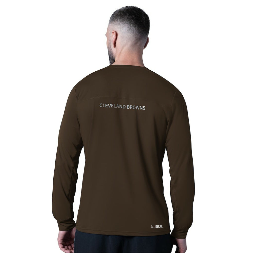 Cleveland Browns MSX by Michael Strahan Forward Long-Sleeve T-Shirt Brown | NFL