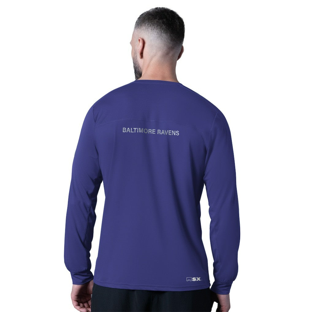 Baltimore Ravens MSX by Michael Strahan Forward Long-Sleeve T-Shirt Purple | NFL
