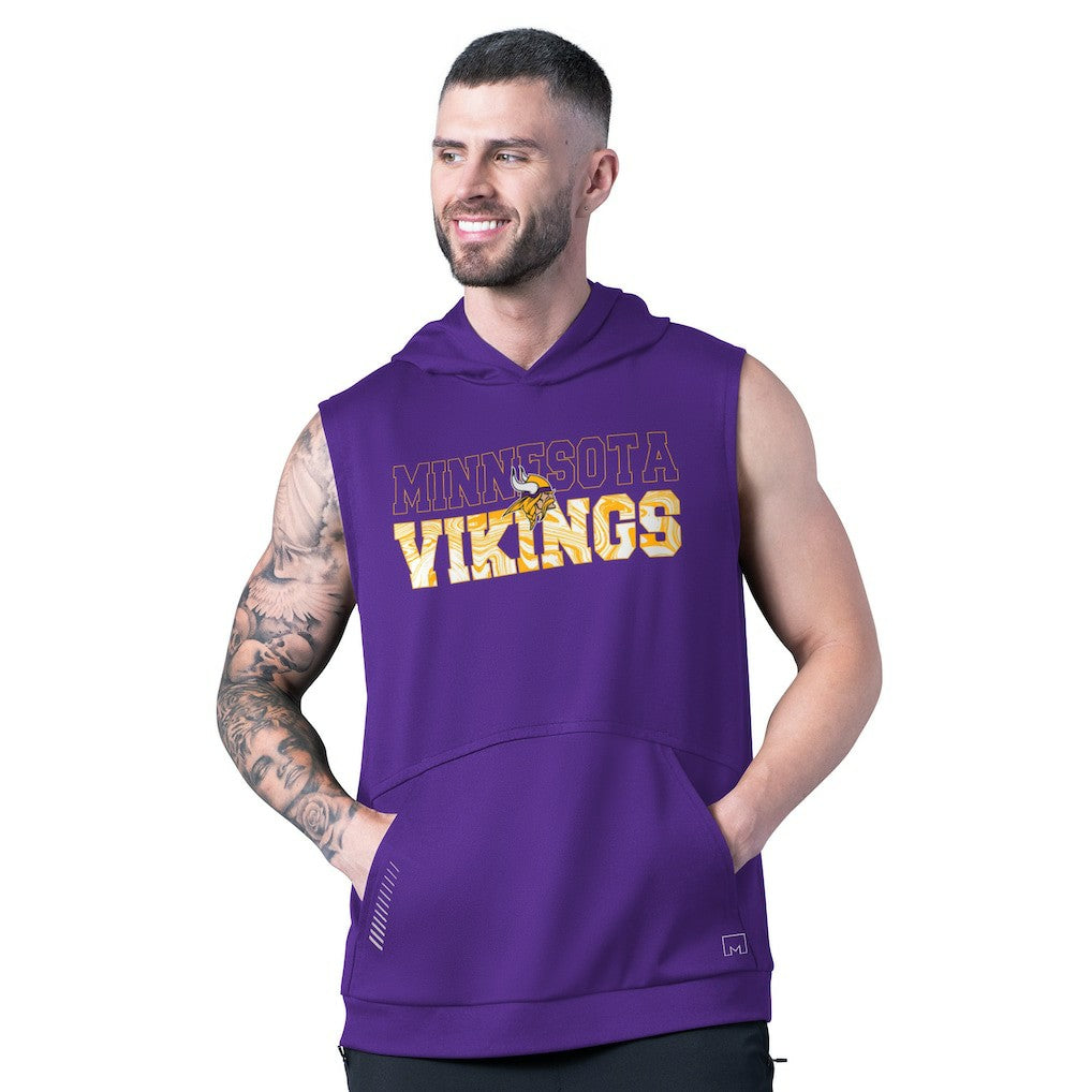 Minnesota Vikings MSX by Michael Strahan Tri-Blend Rebound Sleeveless Hoodie Purple | NFL
