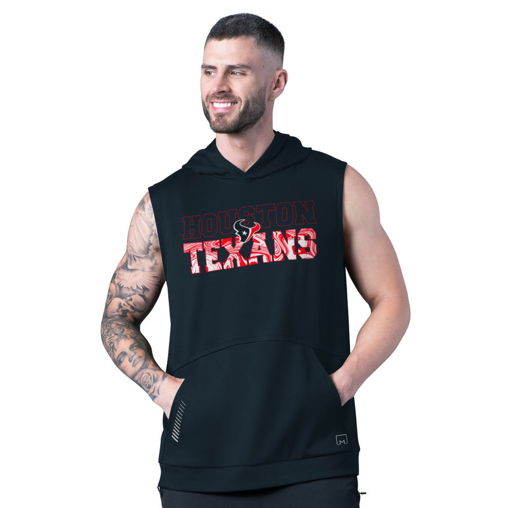 Houston Texans MSX by Michael Strahan Tri-Blend Rebound Sleeveless Hoodie Navy | NFL
