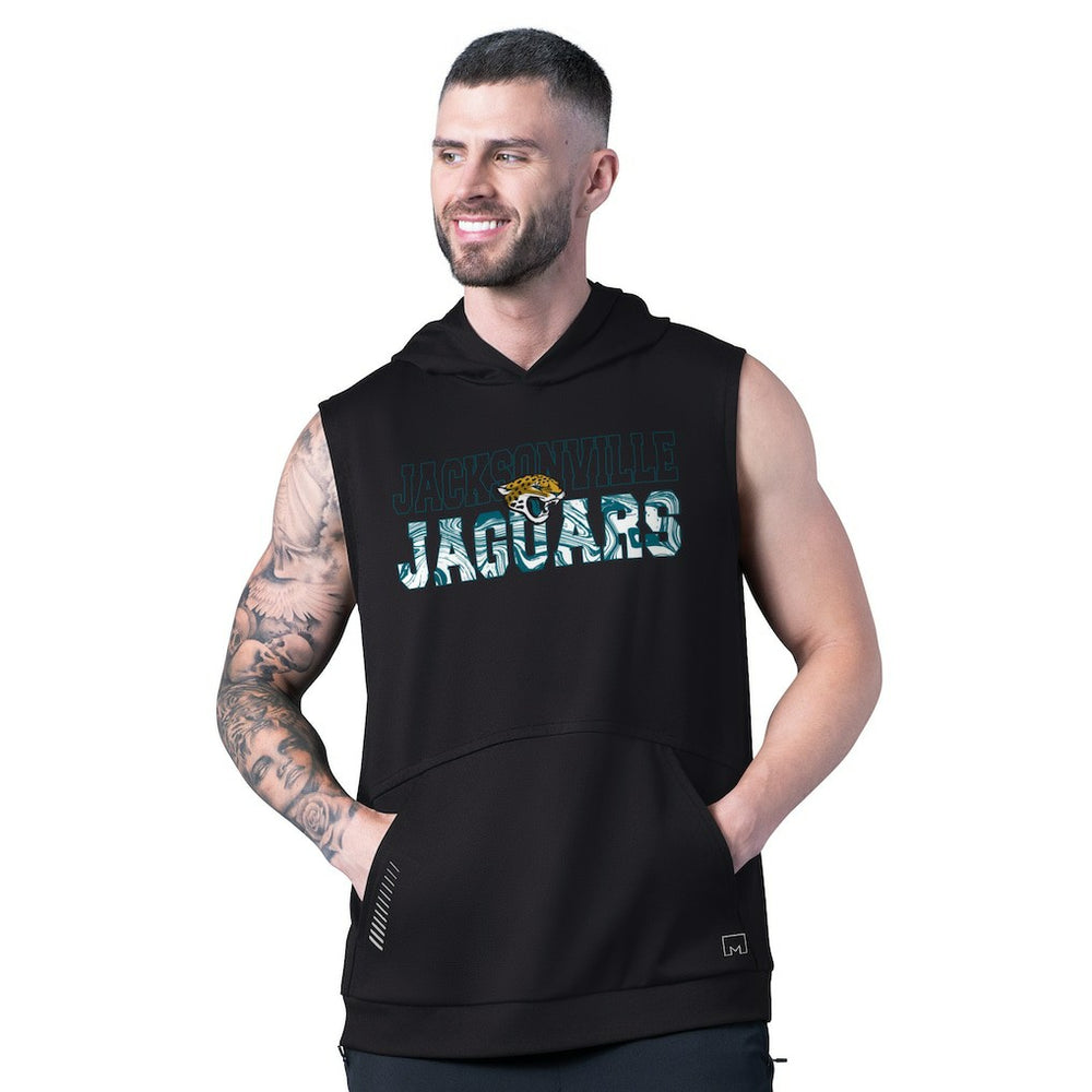 Jacksonville Jaguars MSX by Michael Strahan Tri-Blend Rebound Sleeveless Hoodie Black | NFL