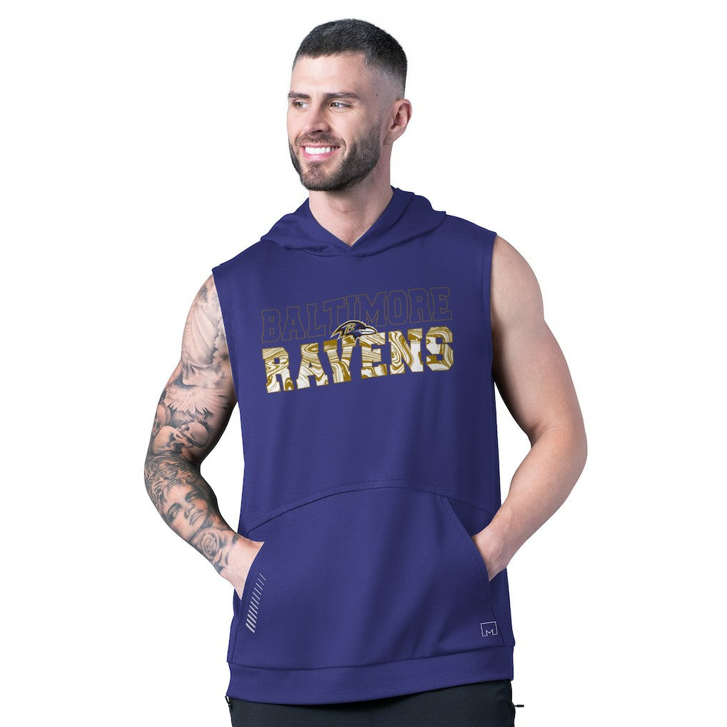 Baltimore Ravens MSX by Michael Strahan Tri-Blend Rebound Sleeveless Hoodie Purple | NFL