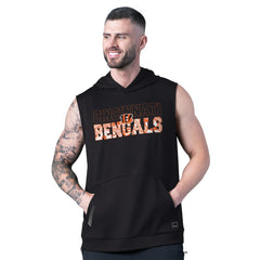 Cincinnati Bengals MSX by Michael Strahan Tri-Blend Rebound Sleeveless Hoodie Black | NFL