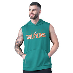 Miami Dolphins MSX by Michael Strahan Tri-Blend Rebound Sleeveless Hoodie Aqua | NFL