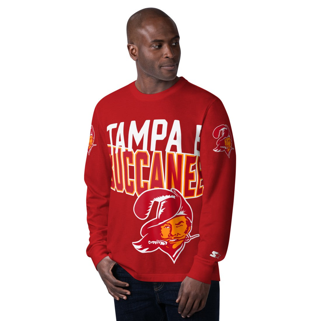 Tampa Bay Buccaneers Starter Extreme Clutch Hit Vintage Logo Long Sleeve T-Shirt Red | NFL