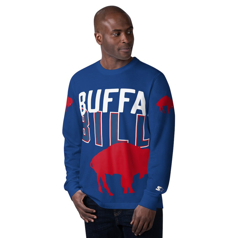 Buffalo Bills Starter Extreme Clutch Hit Vintage Logo Long Sleeve T-Shirt Royal | NFL