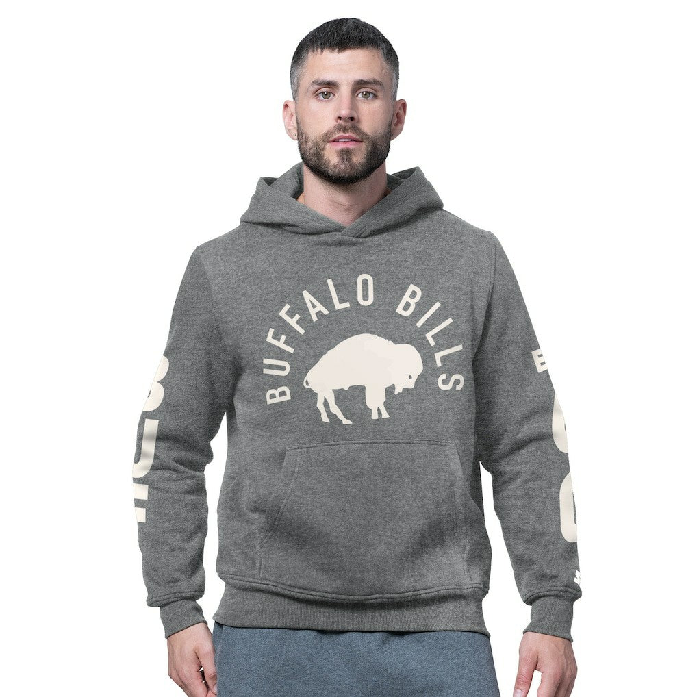 Buffalo Bills Starter Handoff Vintage Logo Fleece Hoodie Sweatshirt Charcoal | NFL