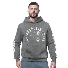 Indianapolis Colts Starter Handoff Vintage Logo Fleece Hoodie Sweatshirt Charcoal | NFL