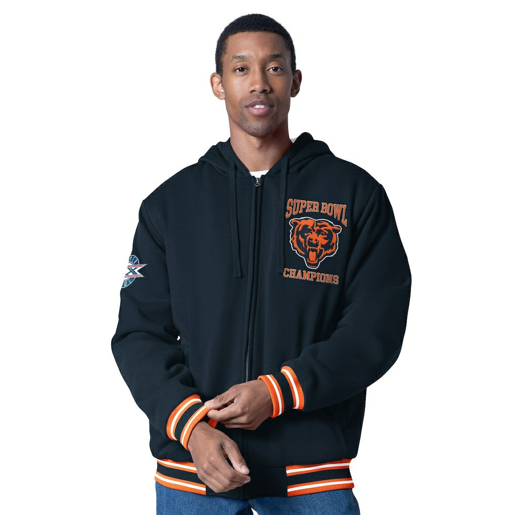 Chicago Bears G-III Sports by Carl Banks Power Forward Commemorative Full-Zip Hooded Jacket Navy | NFL