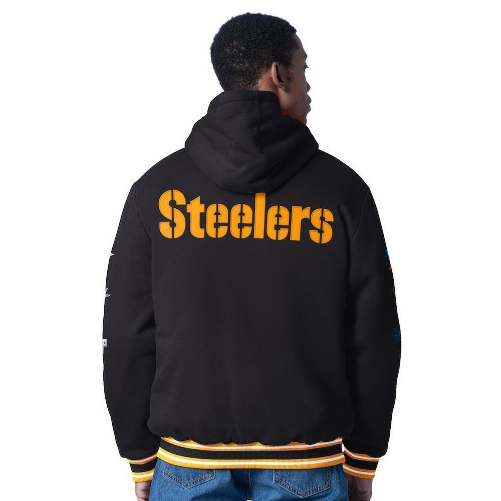 Pittsburgh Steelers G-III Sports by Carl Banks Power Forward Commemorative Full-Zip Hooded Jacket Black | NFL