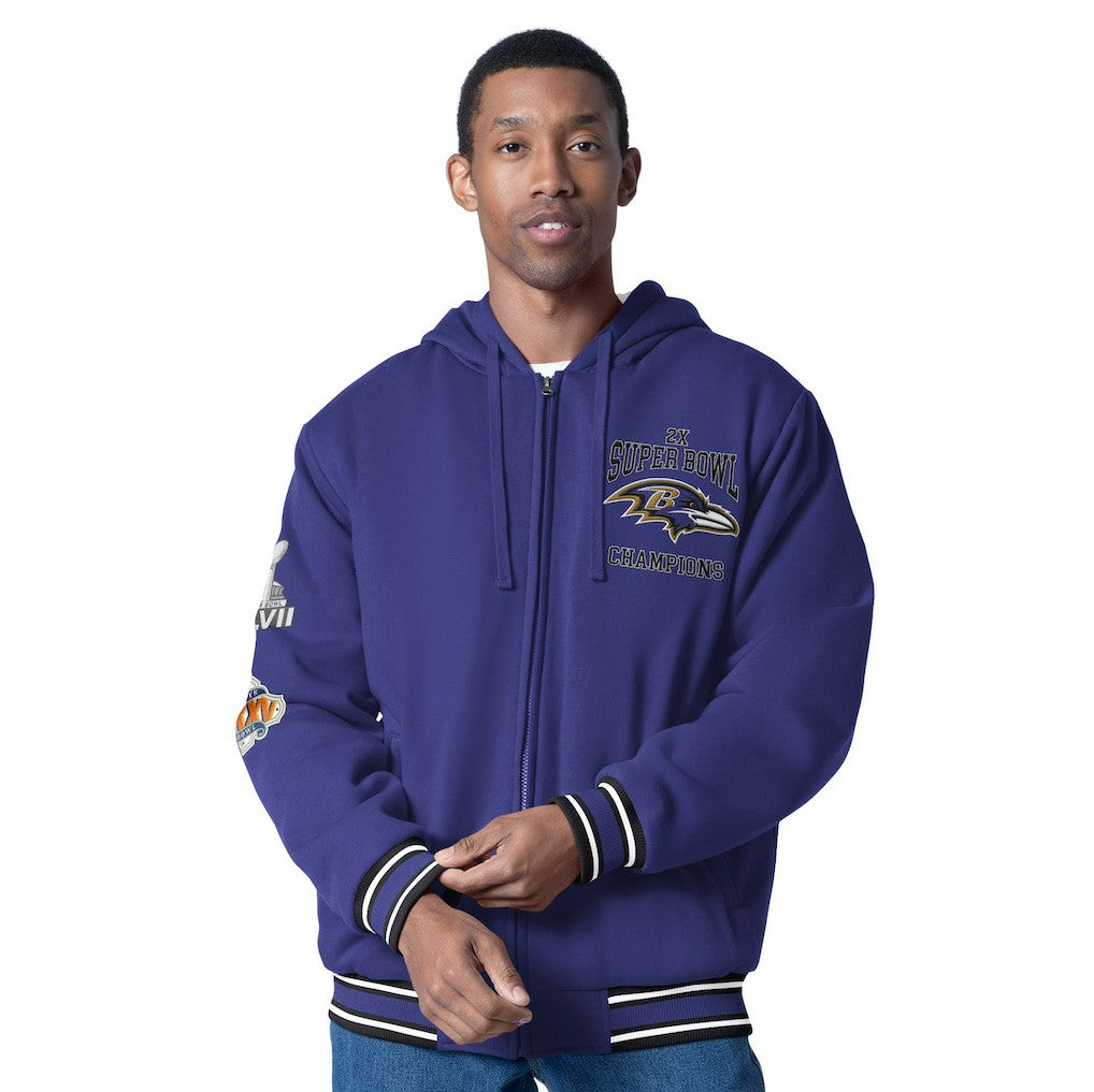 Baltimore Ravens G-III Sports by Carl Banks Power Forward Commemorative Full-Zip Hooded Jacket Purple | NFL