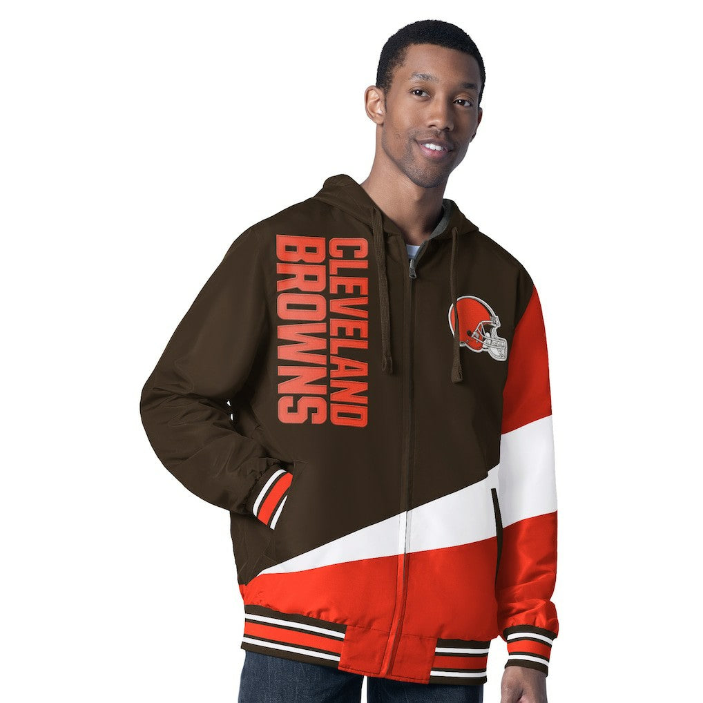 Cleveland Browns G-III Sports by Carl Banks Dual Threat Reversable Full-Zip Hooded Jacket Brown/Charcoal | NFL