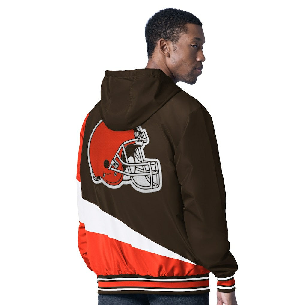 Cleveland Browns G-III Sports by Carl Banks Dual Threat Reversable Full-Zip Hooded Jacket Brown/Charcoal | NFL