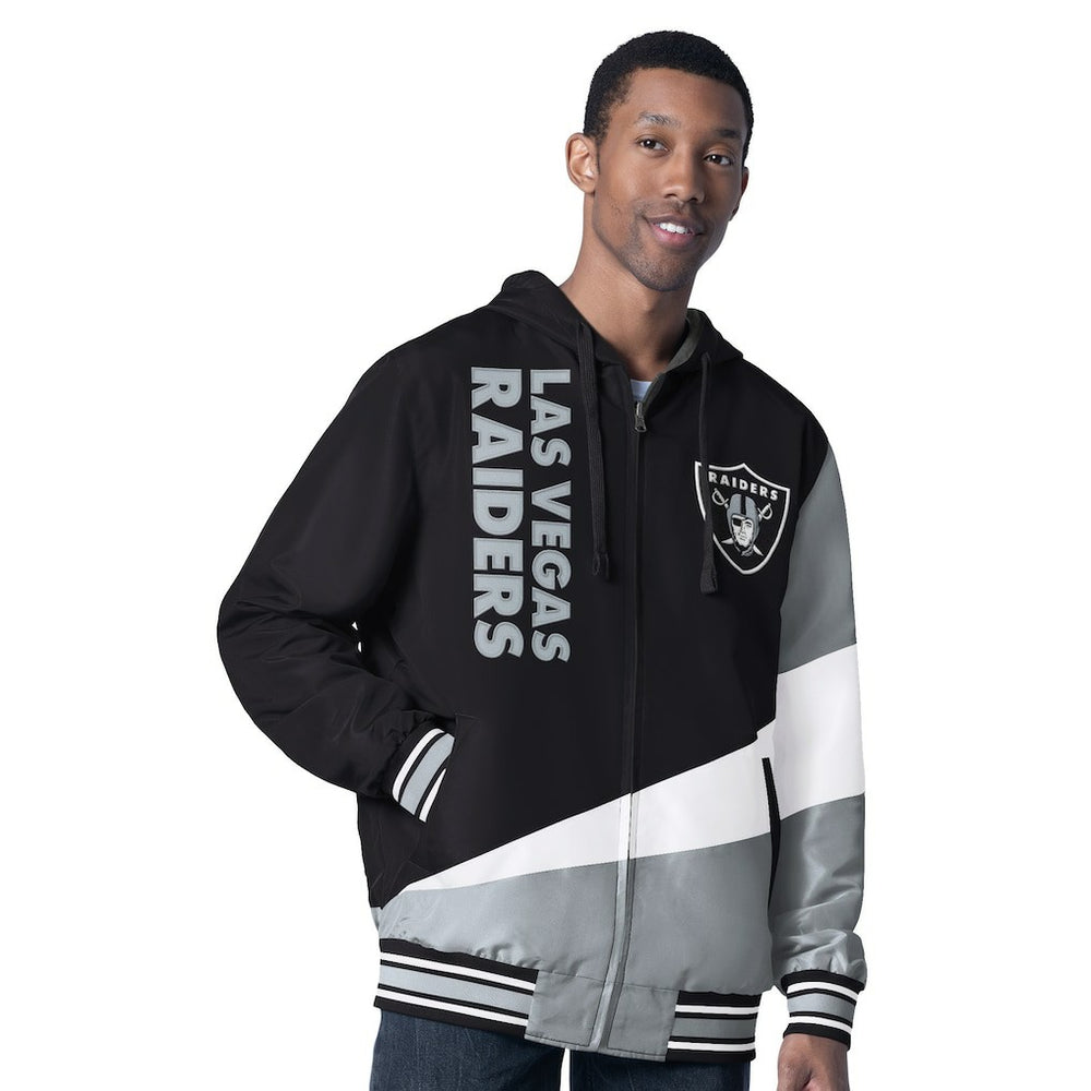 Las Vegas Raiders G-III Sports by Carl Banks Dual Threat Reversable Full-Zip Hooded Jacket Black/Charcoal | NFL