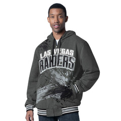 Las Vegas Raiders G-III Sports by Carl Banks Dual Threat Reversable Full-Zip Hooded Jacket Black/Charcoal | NFL