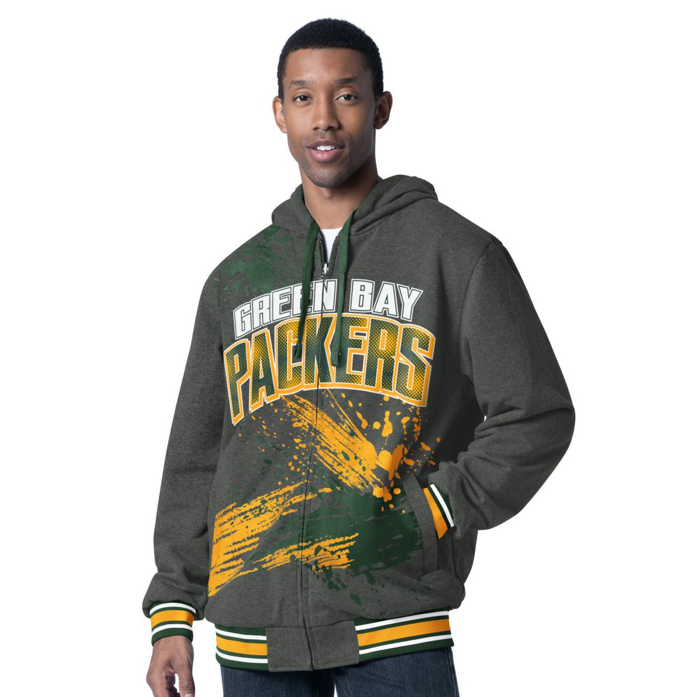 Green Bay Packers G-III Sports by Carl Banks Dual Threat Reversable Full-Zip Hooded Jacket Green/Charcoal | NFL
