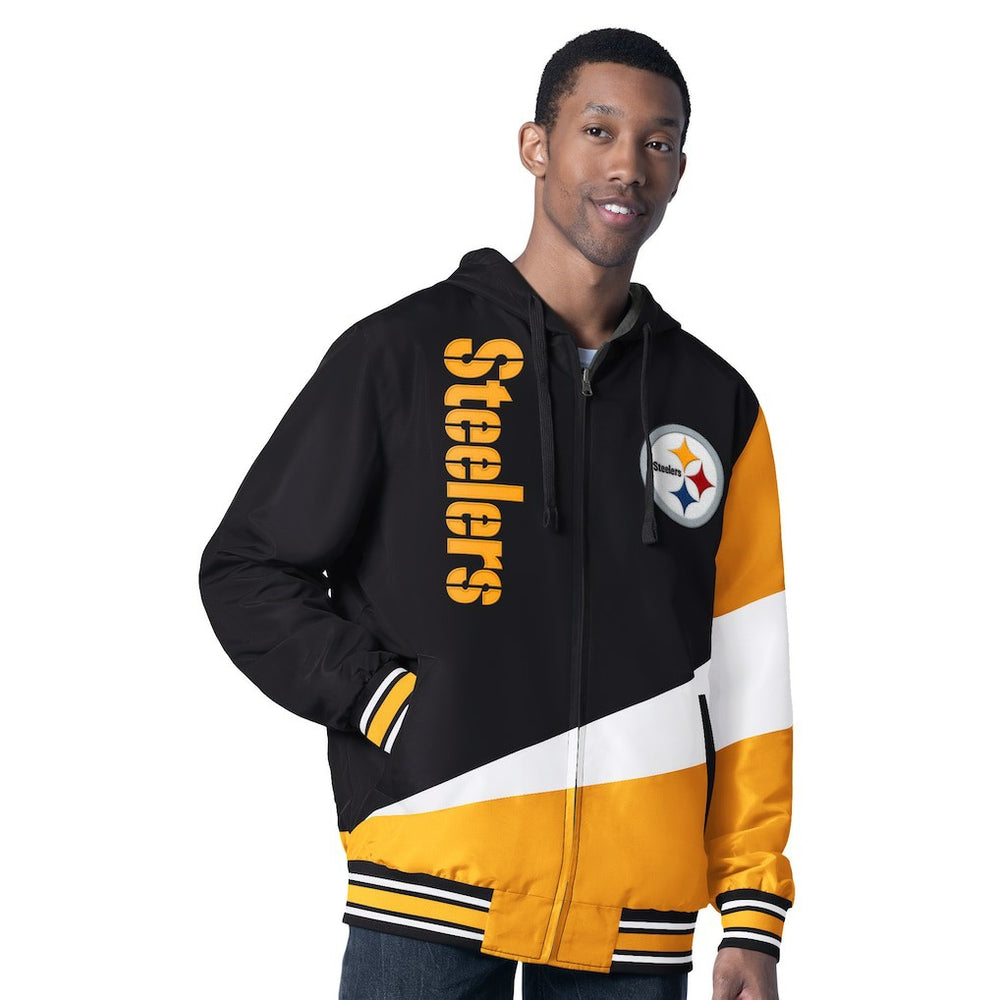 Pittsburgh Steelers G-III Sports by Carl Banks Dual Threat Reversable Full-Zip Hooded Jacket Black/Charcoal | NFL
