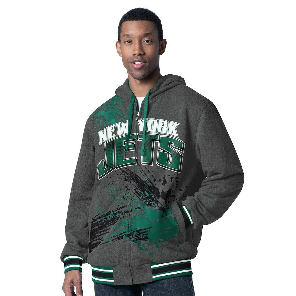 New York Jets G-III Sports by Carl Banks Dual Threat Reversable Full-Zip Hooded Jacket Green/Charcoal | NFL