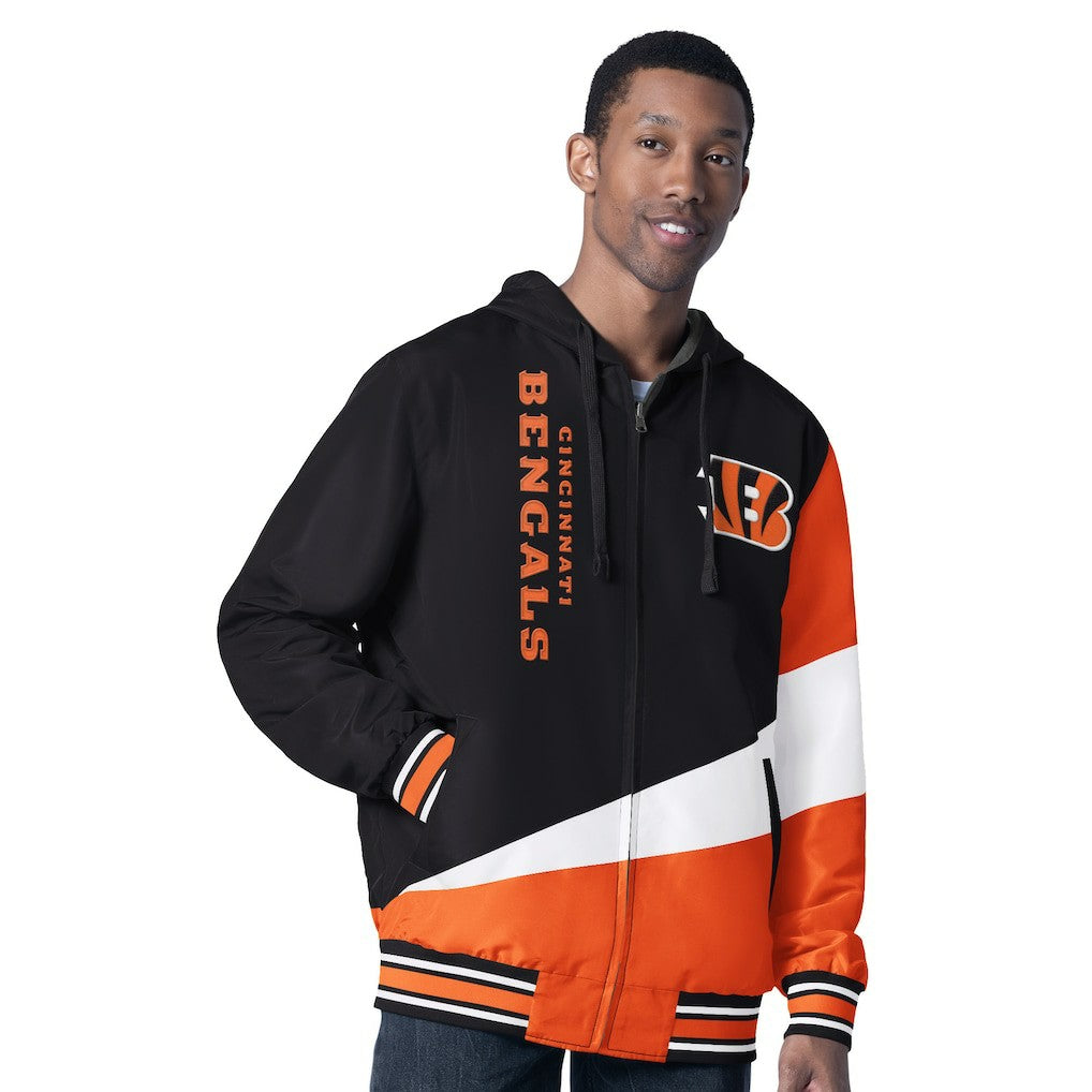 Cincinnati Bengals G-III Sports by Carl Banks Dual Threat Reversable Full-Zip Hooded Jacket Black/Charcoal | NFL