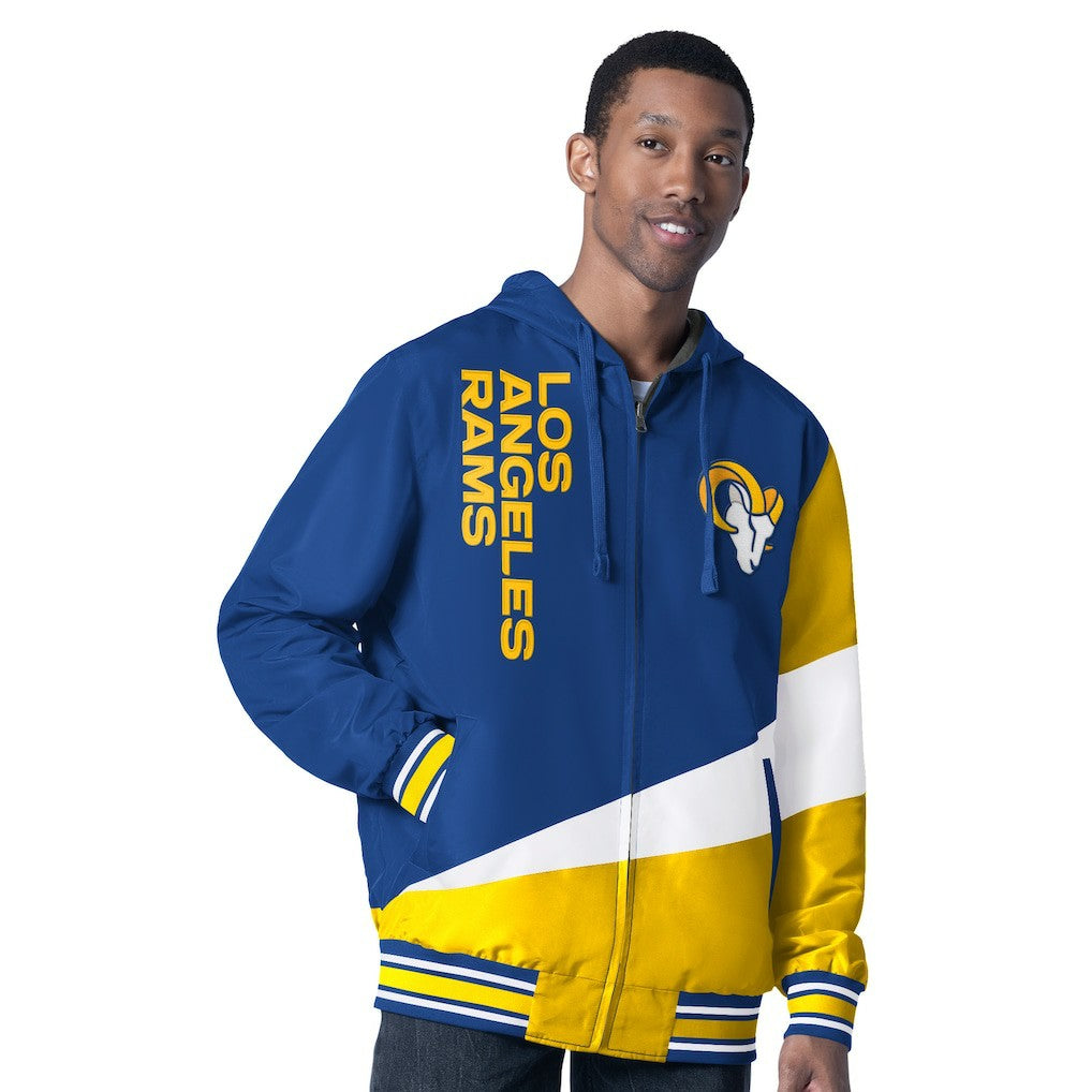 Los Angeles Rams G-III Sports by Carl Banks Dual Threat Reversable Full-Zip Hooded Jacket Royal/Charcoal | NFL