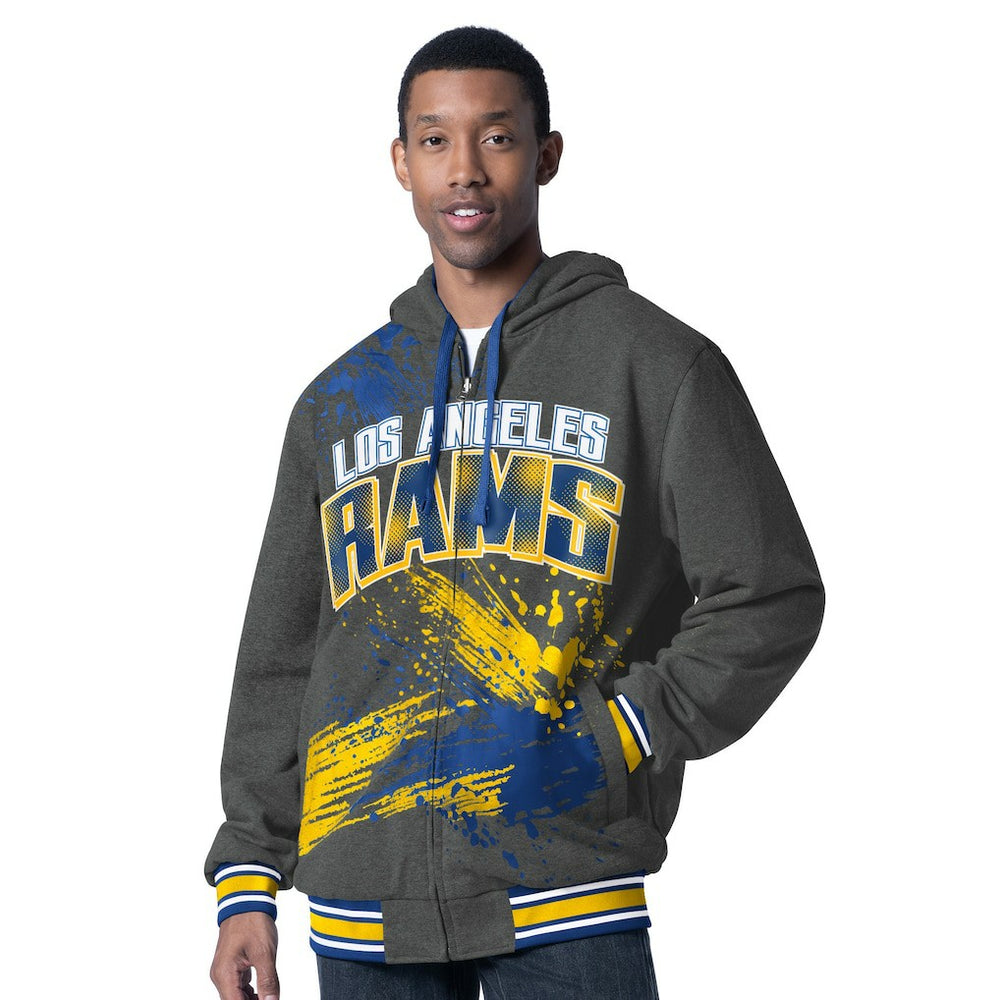 Los Angeles Rams G-III Sports by Carl Banks Dual Threat Reversable Full-Zip Hooded Jacket Royal/Charcoal | NFL