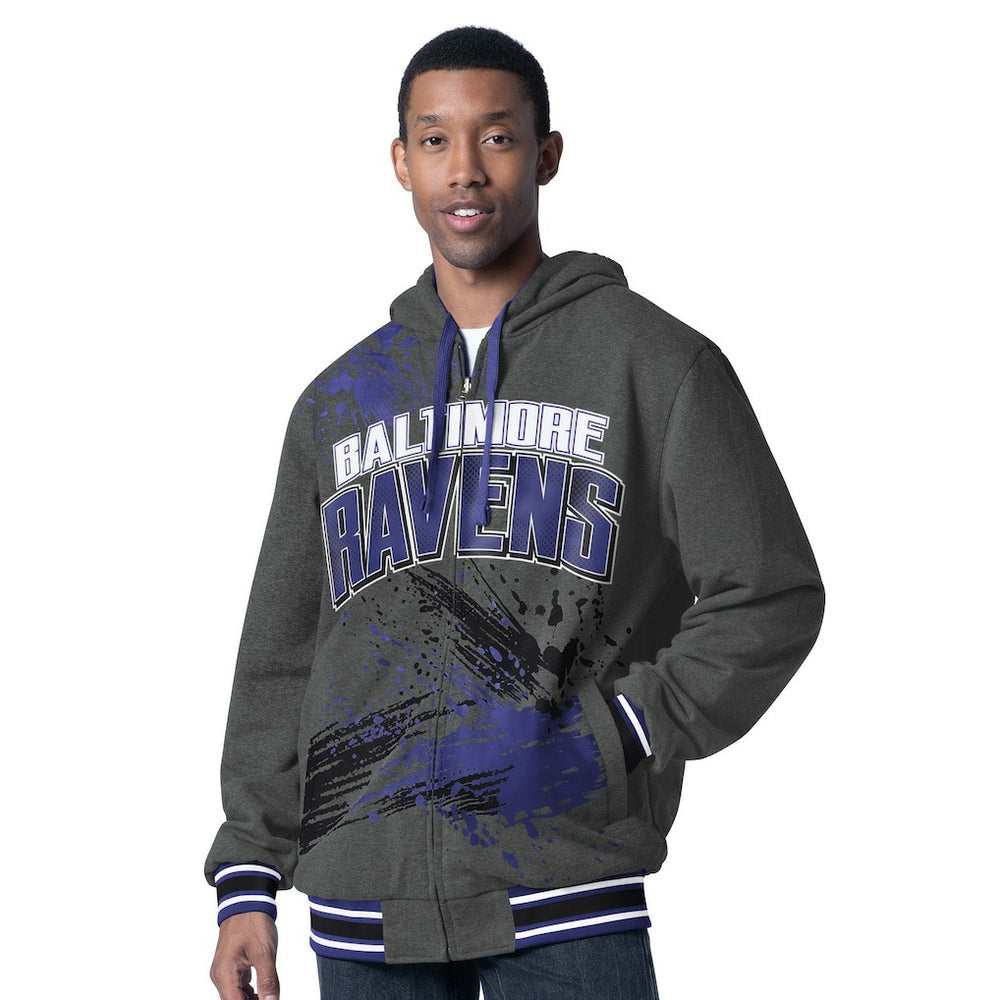 Baltimore Ravens G-III Sports by Carl Banks Dual Threat Reversable Full-Zip Hooded Jacket Purple/Charcoal | NFL