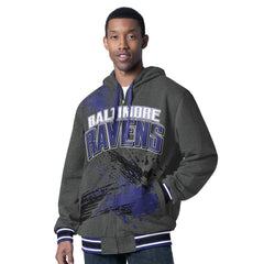 Baltimore Ravens G-III Sports by Carl Banks Dual Threat Reversable Full-Zip Hooded Jacket Purple/Charcoal | NFL