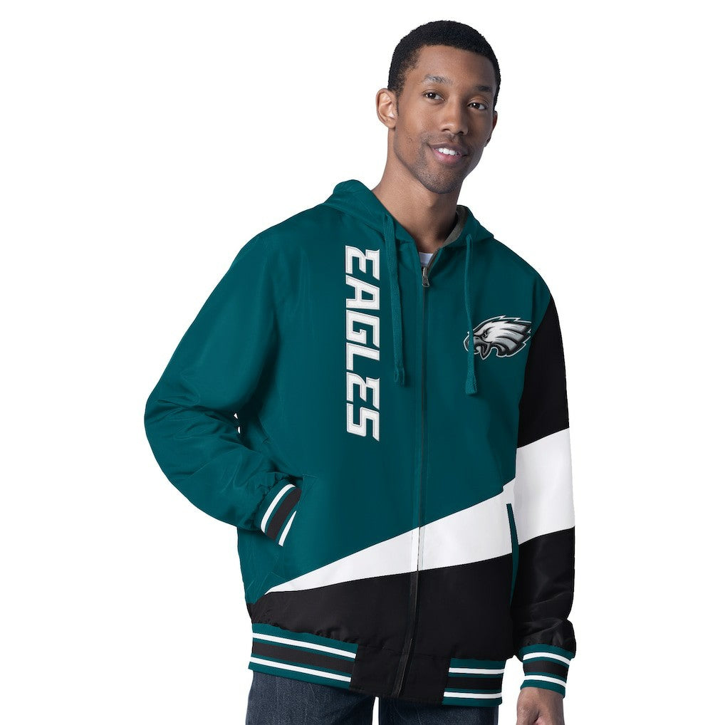 Philadelphia Eagles G-III Sports by Carl Banks Dual Threat Reversable Full-Zip Hooded Jacket Midnight Green/Charcoal | NFL