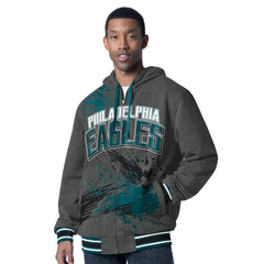 Philadelphia Eagles G-III Sports by Carl Banks Dual Threat Reversable Full-Zip Hooded Jacket Midnight Green/Charcoal | NFL