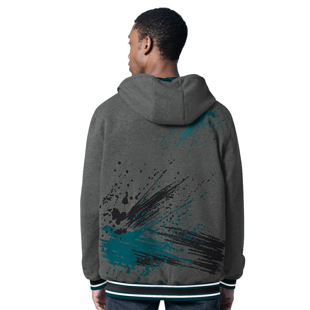 Philadelphia Eagles G-III Sports by Carl Banks Dual Threat Reversable Full-Zip Hooded Jacket Midnight Green/Charcoal | NFL